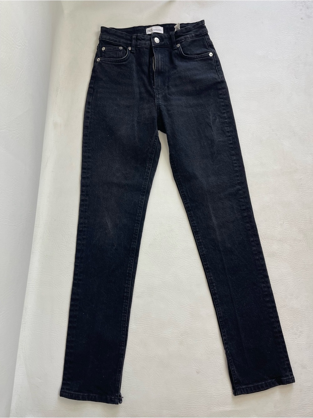 Zara High Rise Skinny Jeans Black Wash Size 4 - Picture 2 of 12
